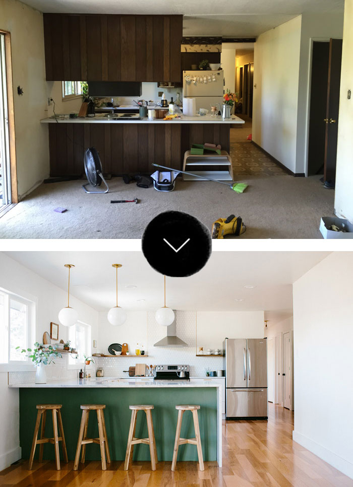 antes y después de una cocina más amplia y luminosa | três studio: BLOG ...